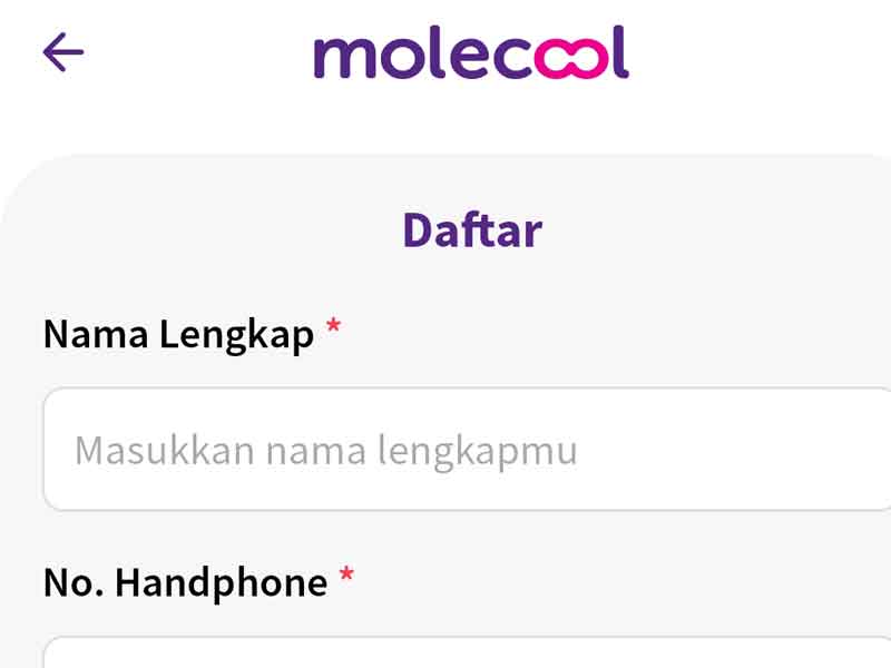 Registrasi Aplikasi CCTV Molecool