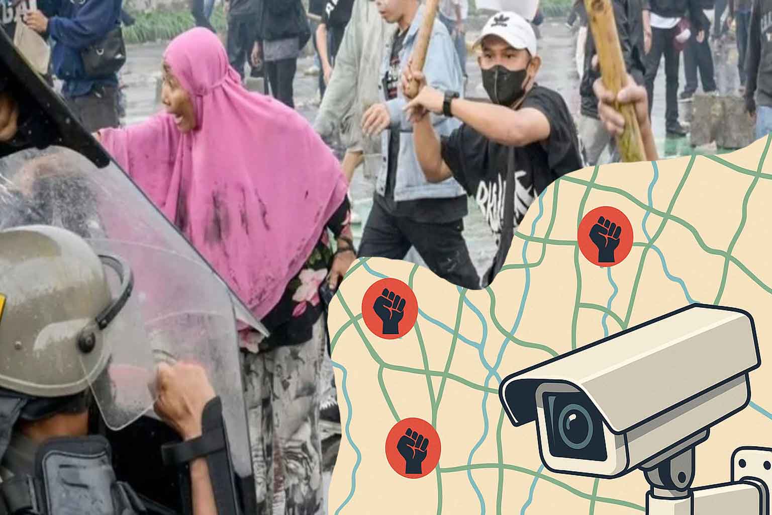 Kondisi dilapangan Demo di Depan Gedung DPR